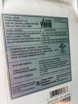Danby Dehumidifier