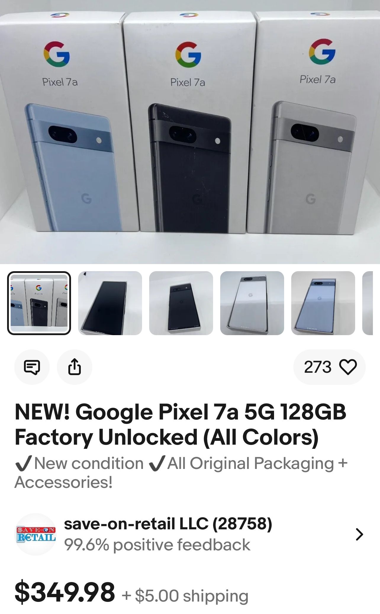 Google pixel 7a (new in box)