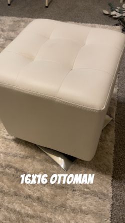 Leather ottoman