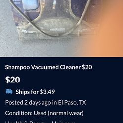 Shampoo Vacuum $20