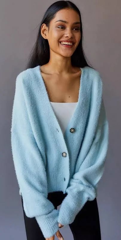 Cozy Blue Knit Cardigan – Effortless Style & Comfort