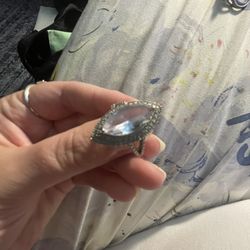 Women’s Silver White Stone Ring 