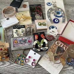 Costume jewelry lot; necklaces, earrings, bracelets. $20 for the lot