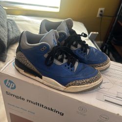 Nike Air Jordan 3 Retro Varsity Royal Blue Black CT8532 400 Men's Shoe Size 9