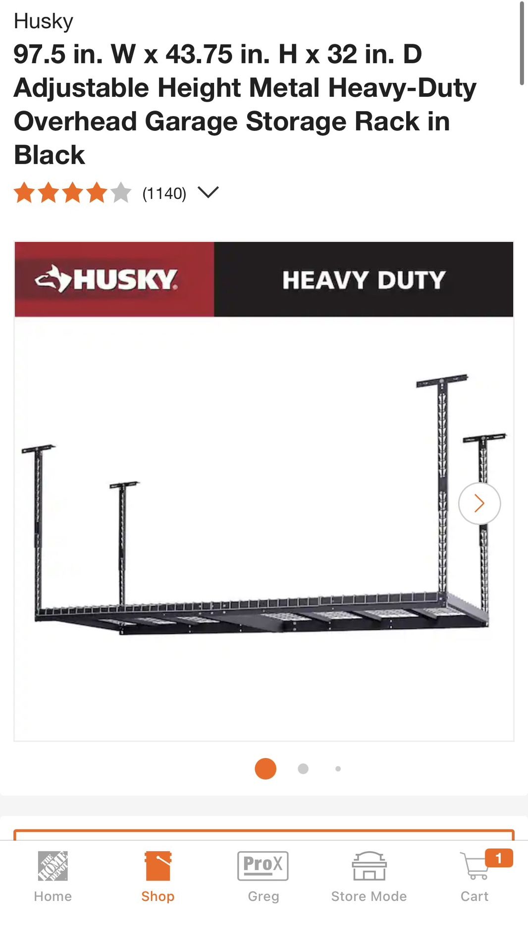 Overhead Garage Storage Rack