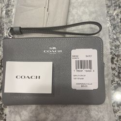 New Gray Coach Wristlet
