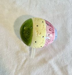 Nora Fleming Mini Pastel Striped Easter Egg with NF Initials Retired