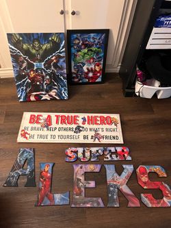 Superhero kids wall decor
