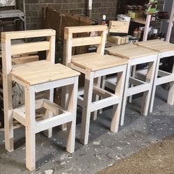 Finished And  Unfinished Bar Stools 