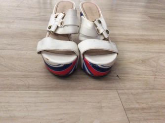 Red White And Blue  Wedge Platform Heels