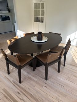 Restoration Hardware Aero Wood Oval Table And Chairs Set for Sale in Rcho Santa Fe CA OfferUp