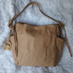 Badgley Mischka Neutral Tan Leather Shoulder Bag (NWOT)