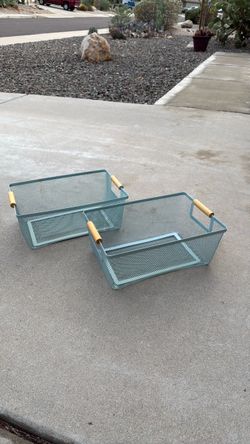 Blue metal baskets