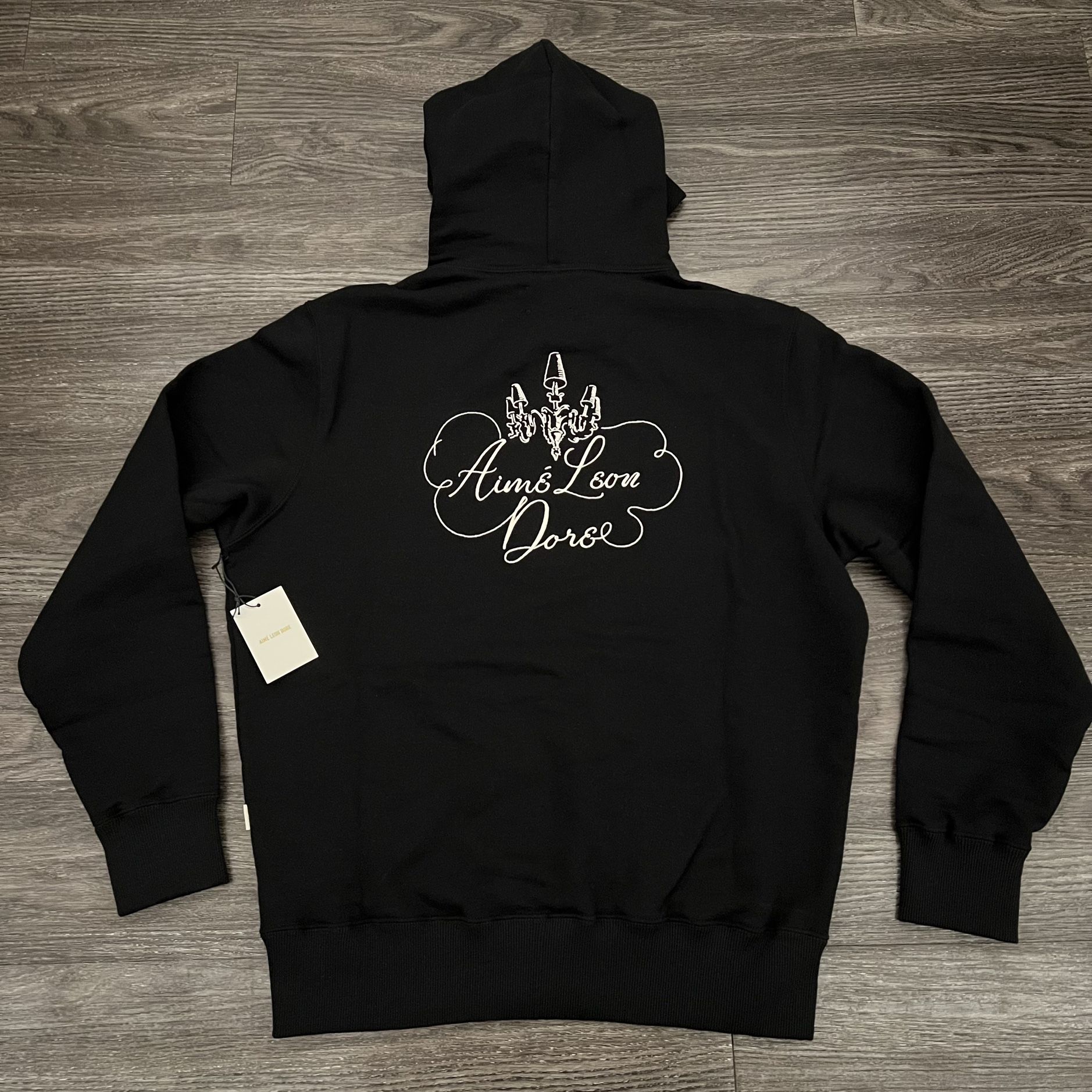 NEW Aime Leon Dore embroidered chandelier hoodie black sz L for 