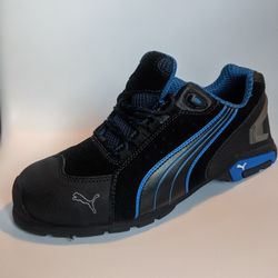 Puma Barani Low black/blue Safety Shoe. Size 11. Never Worn. Never Used. Includes Box.