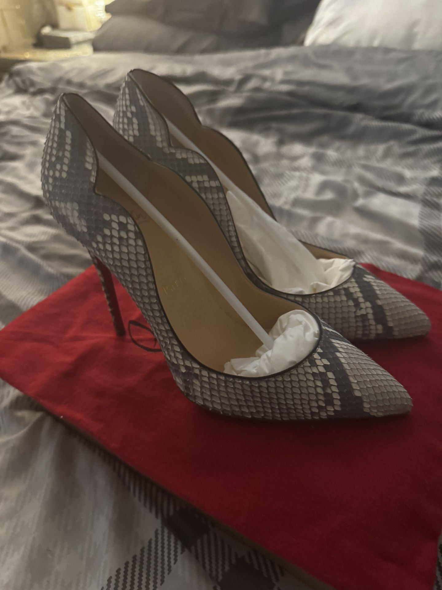 Authentic Unique Snake Skin Christian Louboutin High Heels