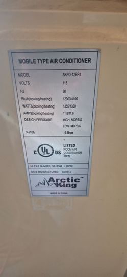 Arctic King Portable Air Conditioner 12,000 BTU – Works Great