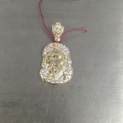 PENDANT  STONE  RELIGIOUS  10k  ,3.6gr
