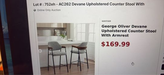 New Devante Upholstered Stool w/ Armrest Upholstery (AC262)