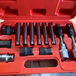 #TL80 13PCS Alternator Freewheel Pulley Removal Set Automotive Repair Tool Kit Hex Spline Star Bits