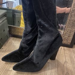 Black Velvet Booties 