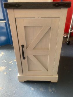 Farmhouse Nightstand / End Table with Built-In Charging Station 🔌