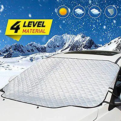 UBEGOOD Windshield Snow Cover, Car Ice Snow Frost Cover Visor Protector with Magnet, All Weather Auto Front Windscreen Sun Shade Guard Covers