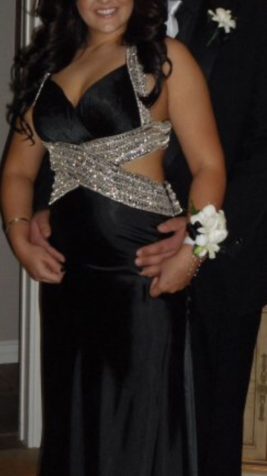 Black Prom dress. Long Backless Dress. Size 5/6