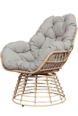 New! Balcony Chairs for Outside Patio 360 Degree Swivel Wicker Lounger Chair