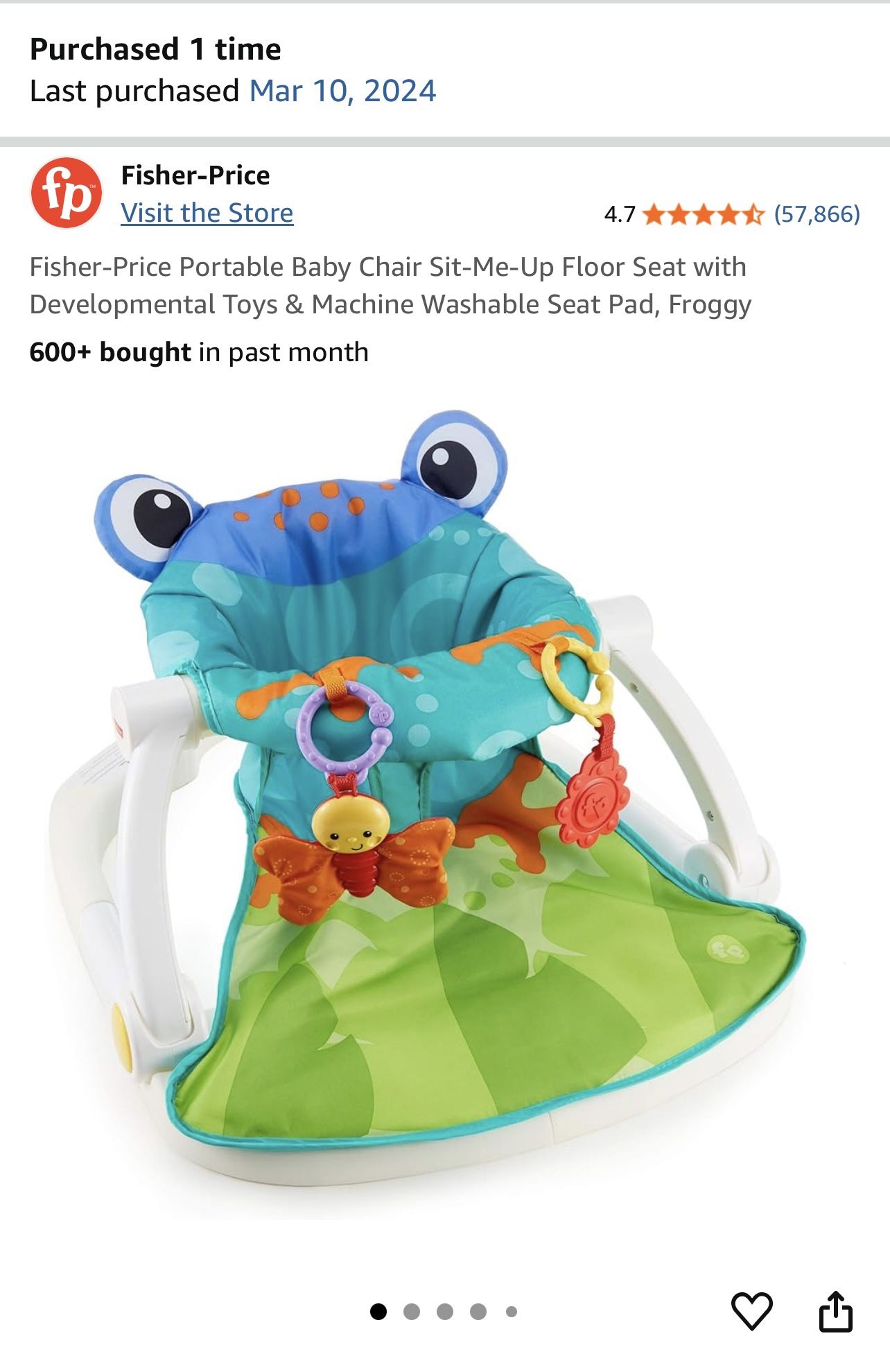 Fisher- Price Portable Baby Chair Sit-Me-Up Floor Seat 