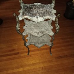 Antique Brass Side Plant Table
