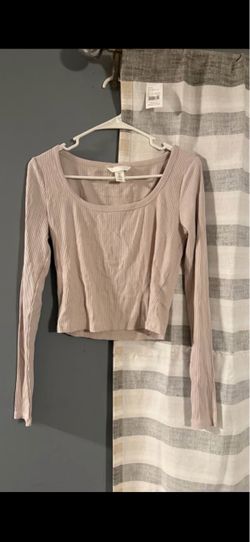 H&M Ribbed Long Sleeve Crop Top