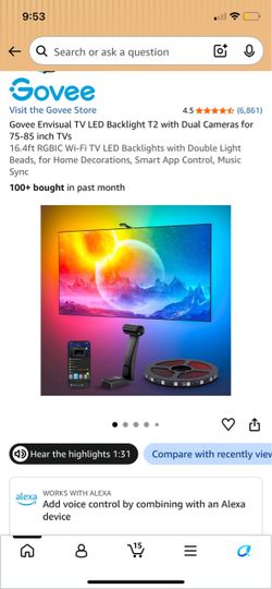 Govee Envisual TV LED Backlight T2 with Dual Cameras