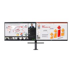 LG 24" QHD 1440p IPS Dual Display Monitor Ergo Stand 75hz 5ms - New