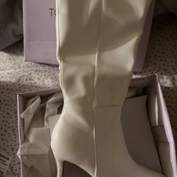 White Leather Boots 