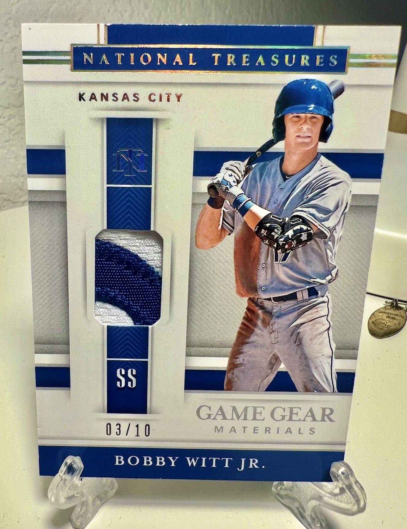 Bobby Witt Jr 2020 Rookie National Treasures Gold 3 Color Jersey #/10 
