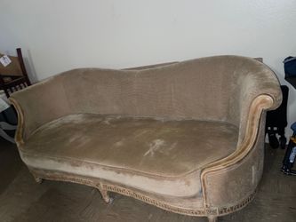 beige velvet French Louis XV style settee