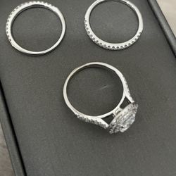 Shane Co Ring - Halo Diamond Engagement Ring Set - 