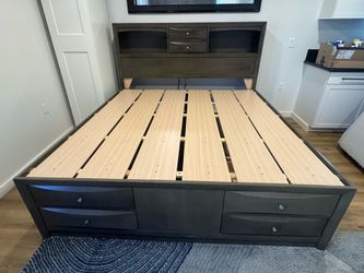 King Sized Bed Frame with Storage Drawers