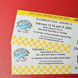 Chicago Auto Show Tickets (WEEKDAY ONLY)