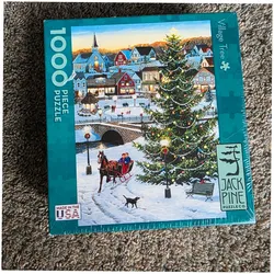 Jack Pine Puzzle Co Village Tree Piece Jigsaw Puzzle Winter Christmas