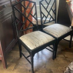 Set Of 4 Chinoiserie Dining Chairs