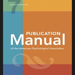 Publication Manual of the American Psychological Association 7th edition