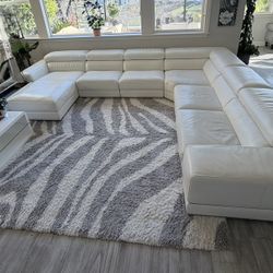 Madani Extended Modular Sectional Leather Sofa (carpet Included)