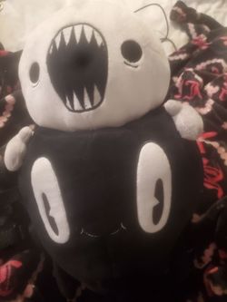 Black and White Monster Character Plush Toy