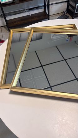 Gold Framed Wall Mirrors – Set of 2