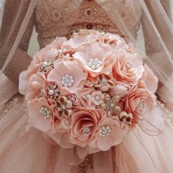 Rose Gold Quinceañera Dress 