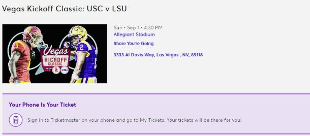 Vegas Kickoff Classic: USC vs LSU PAYMENT PLANS AVAILABLE 