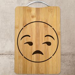Unamused Emoji Laser Engraved Cutting Board