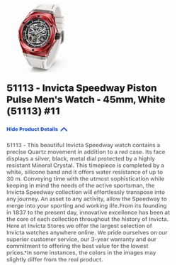 Invicta Speedway Piston Pulse men’s watch 45 mm